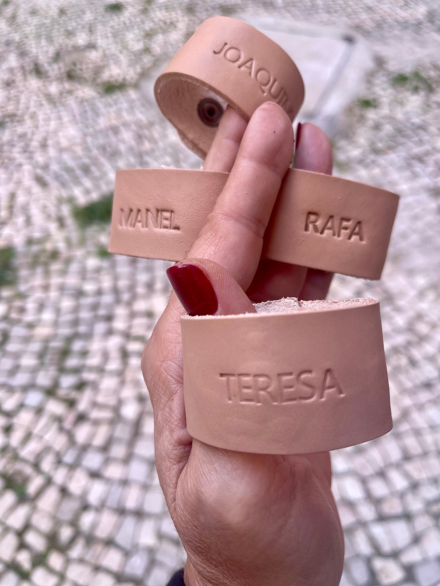 Argola para Guardanapo Personalizada em Couro- Blind Emboss - Baixo Relevo