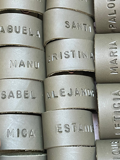 Personalized Leather Napkin Rings - Hand Engraving