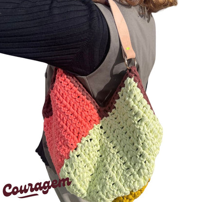 Alça de Couro Natural para Malas e Bolsas de Crochet - 2,5cm x 45cm - Couragem