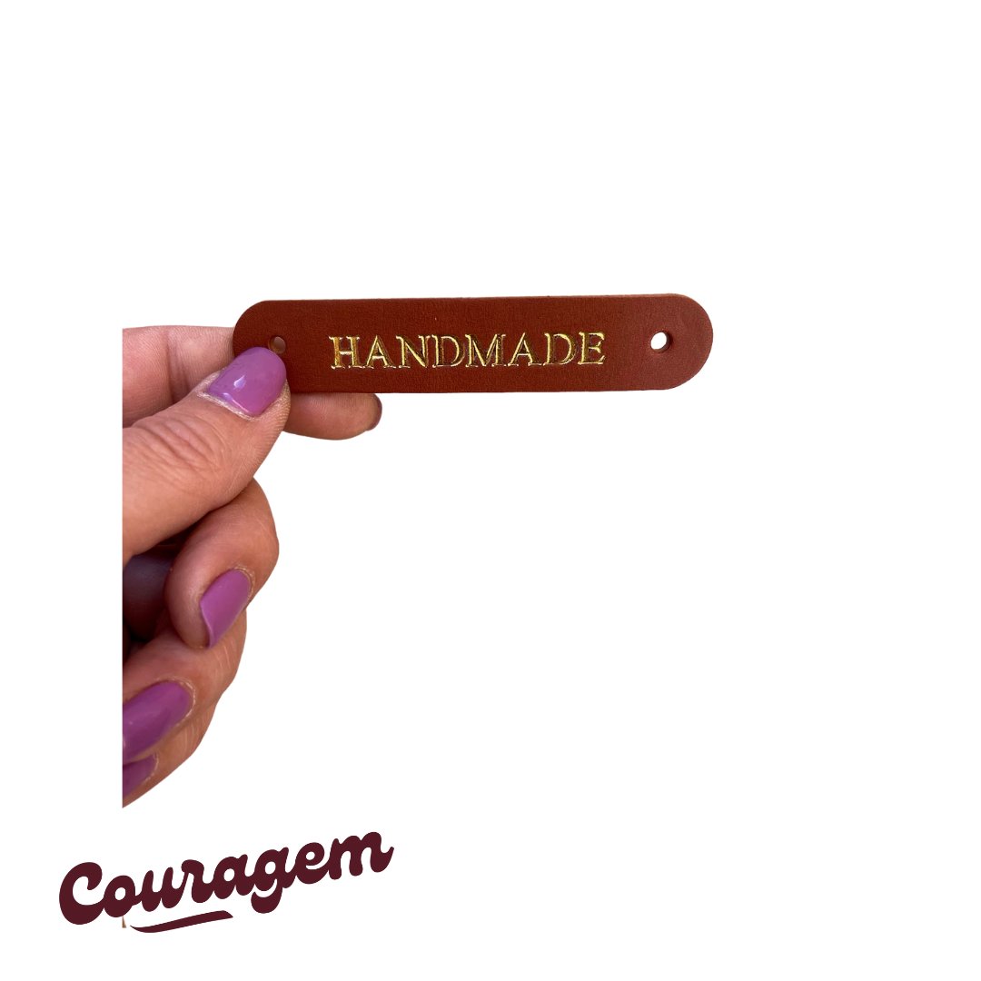 Conjunto de 6 Etiquetas em couro Handmade - Couragem